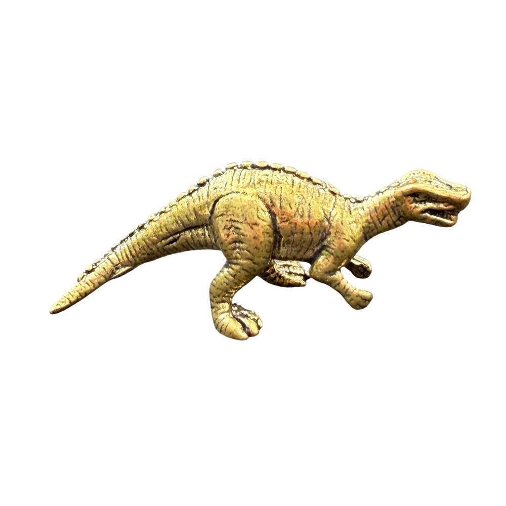 Solid Brass Baryonyx Dinosaur Figurine Miniature Prehistoric Statue Gold